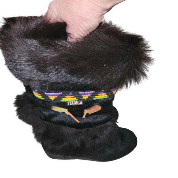 Tecnica Womens Scandia Black Fur-Lined Winter Boots Colorful Embroidery 37 6,5 U - Picture 8 of 8